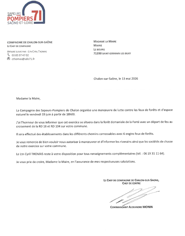 EXERCICE DEPART DE FEU