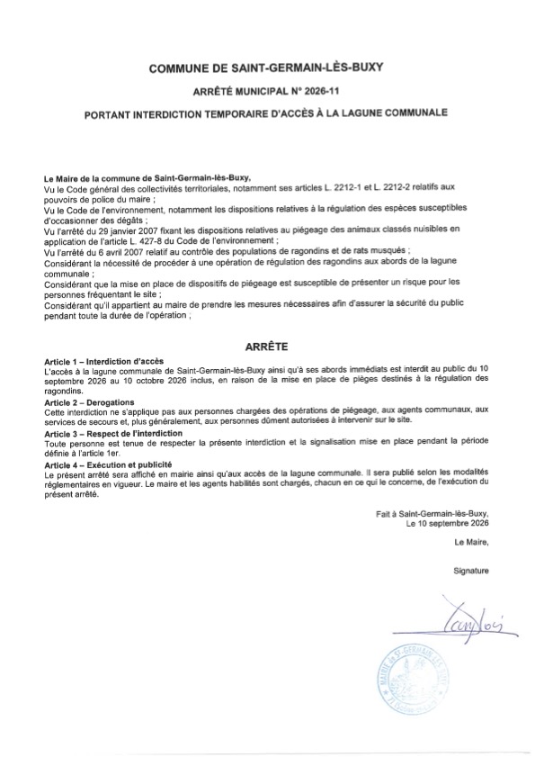 ARRETE MUNICIPAL